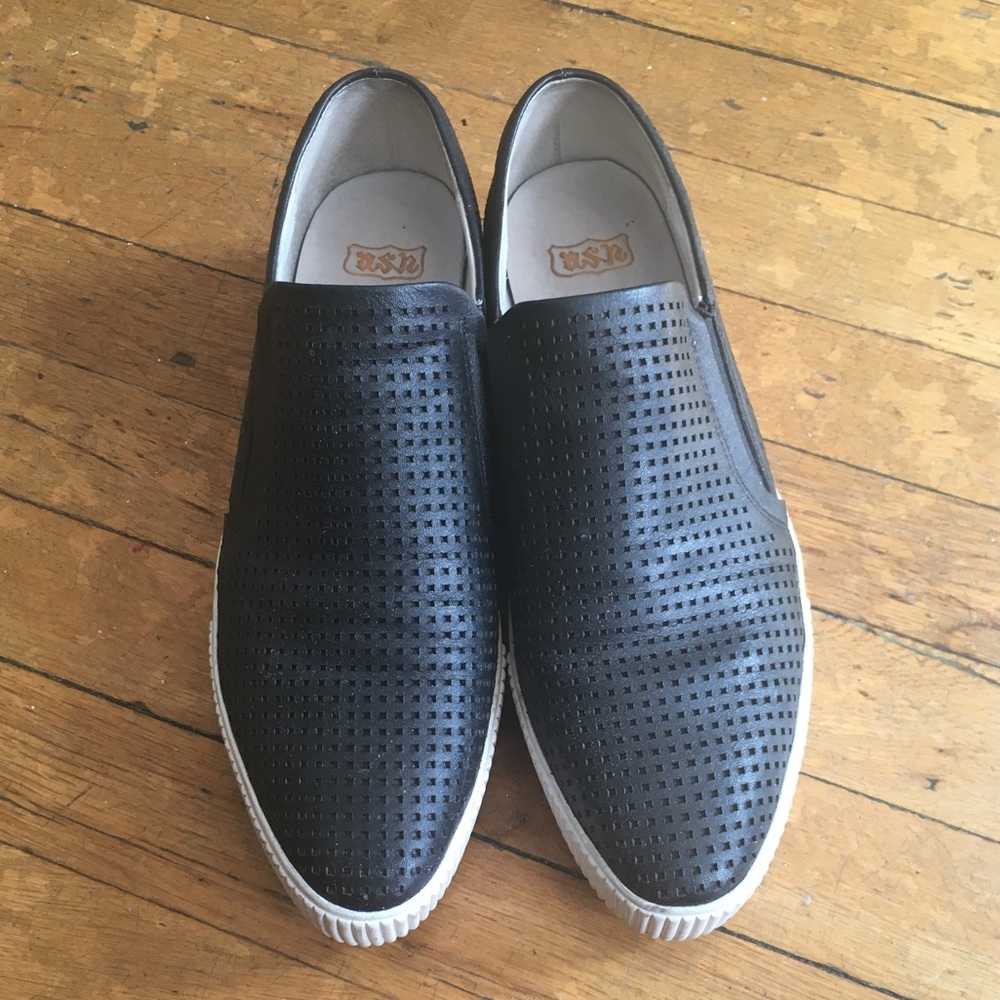 Ash Black Platform Slip-On